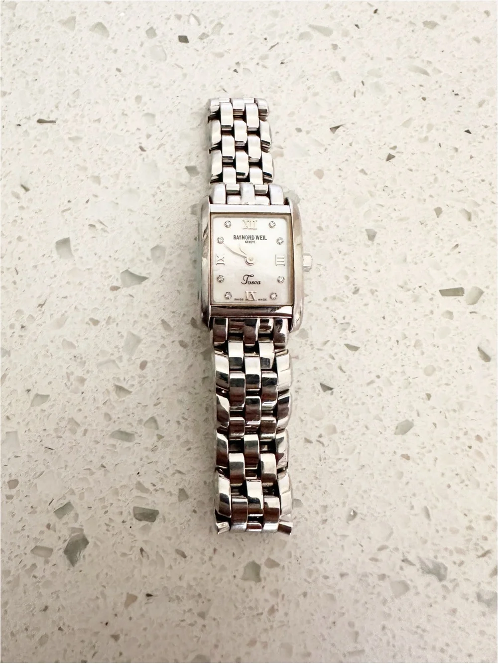 Raymond Weil Tosca 5874 Women’s Swiss Quartz Watch Stainless Steel MOP Dial